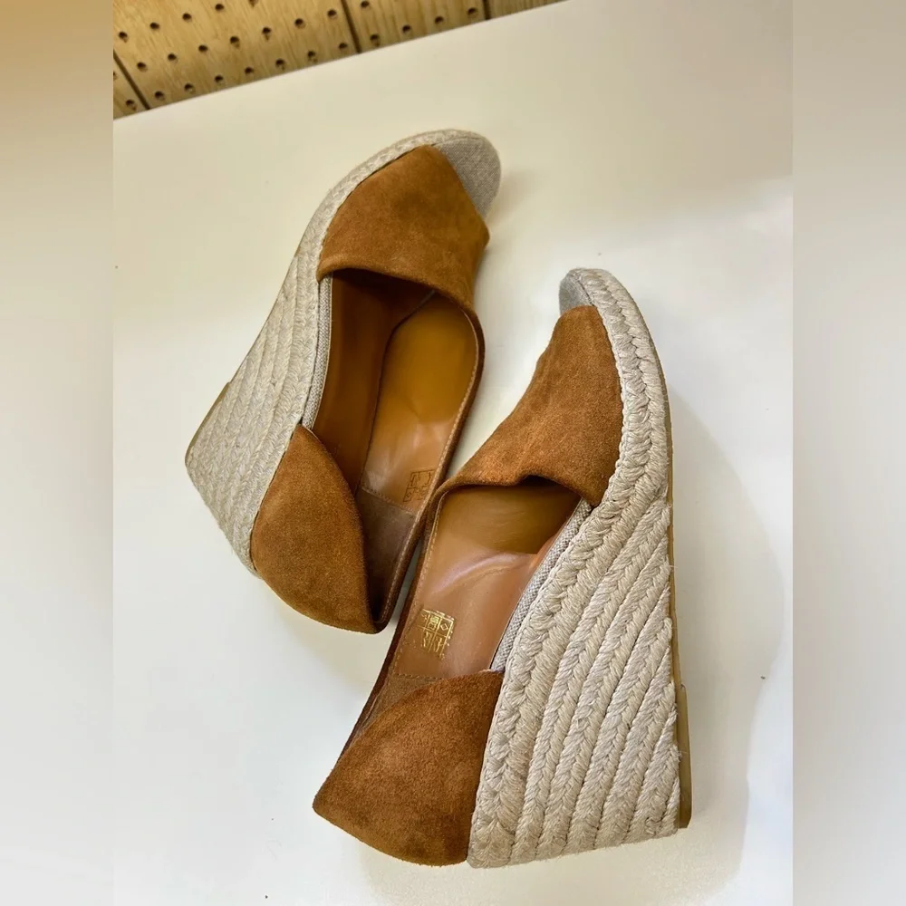 Vince Sonora Brown Suede Espadrille Wedges